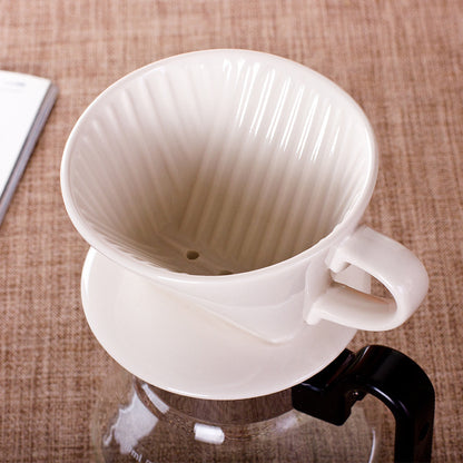 Top-down view of the Hearlow ceramic pour-over dripper's fluted interior
